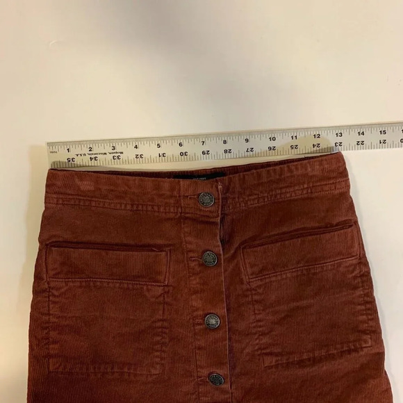 Lucky Brand Women's A Line Cotton Corduroy Button Front Mini Skirt Size 0 - Picture 12 of 14